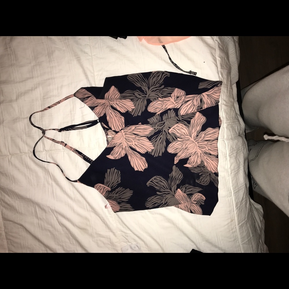 Navy blue floral tank top from forever 21